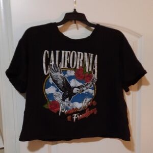 Rebellious One California Women's Black Cropped T-shirt